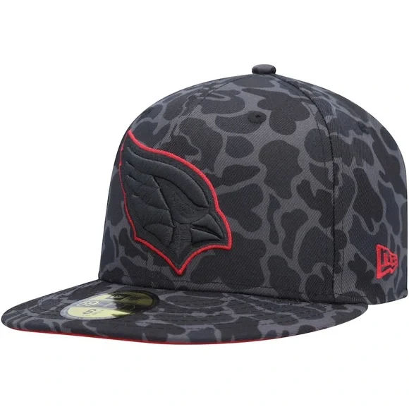 New Era Black Arizona Cardinals Amoeba Camo 59FIFTY Fitted: 7 1/2 RARE! - Picture 2 of 5